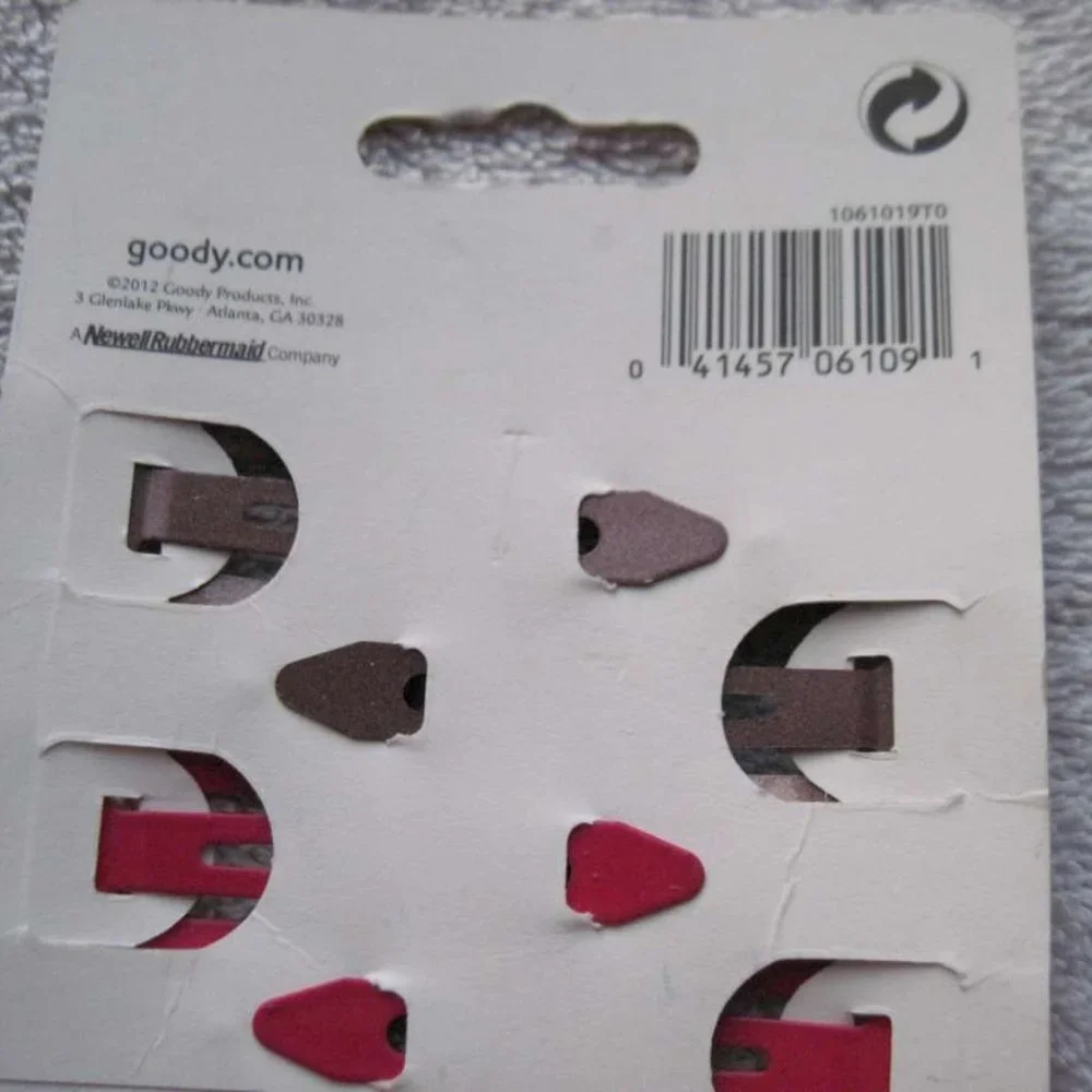 4 Goody Classics Glittery Epoxy Covered Metal Hair Snap Clips Magenta Pink Brown